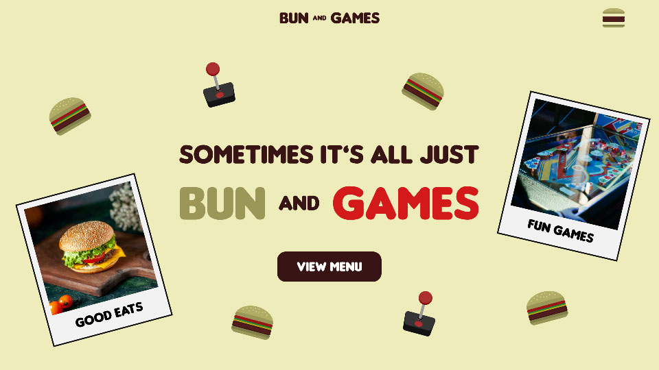 Bun and Games Landing Page