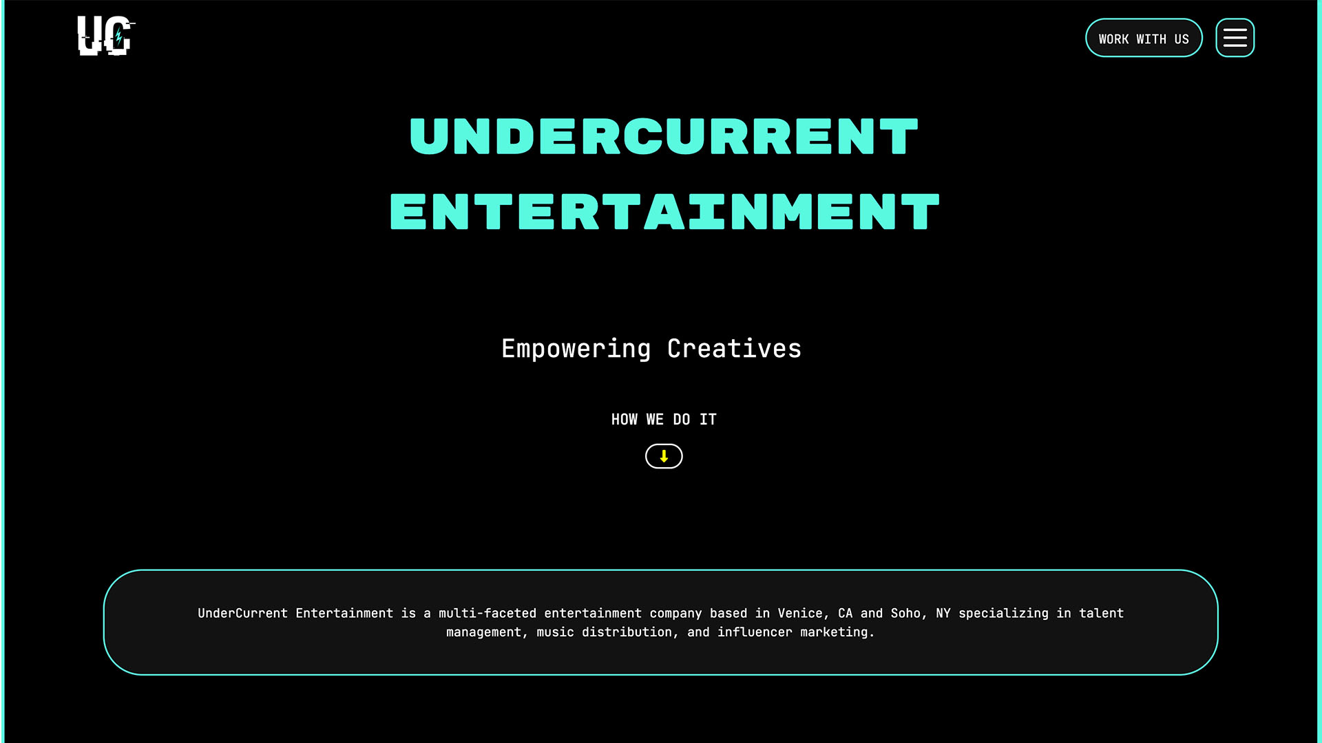 UnderCurrent Entertainment Landing Page